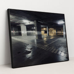 Moody Underground Parking Garage by Pedro Dias - Black Frame Stretchiez