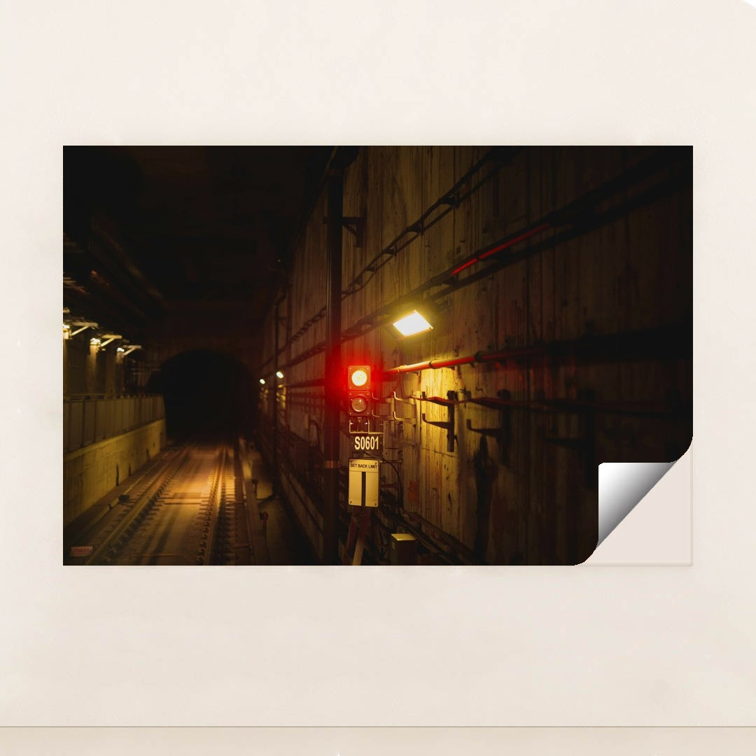 Subway Shadows: Red Signal Light by YIYANG LIU - Peeliez