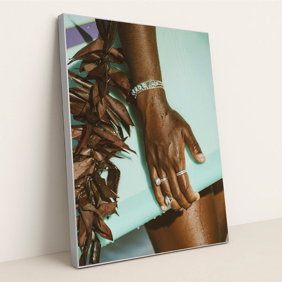 Surfboard Elegance by Jess Loiterton - Silver Frame Stretchiez