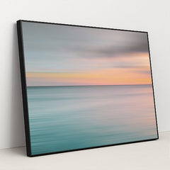 Tranquil Sunset Ocean View by Jess Loiterton - Black Frame Stretchiez