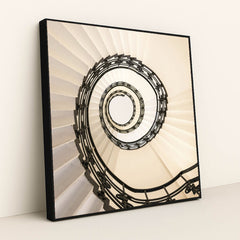 Elegant Spiral Staircase in Hamburg by Wolfgang Weiser - Black Frame Stretchiez