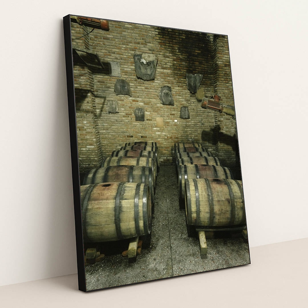 Rustic Wine Barrel Collection by ArtHouse Studio - Black Frame Stretchiez