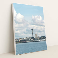 Seattle Skyline with Space Needle by Jared Lung - White Frame Stretchiez