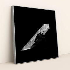 Silhouettes on the Staircase by Arman - Silver Frame Stretchiez