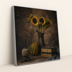 Sunflowers and Vintage Charm by Skyler Ewing - Silver Frame Stretchiez