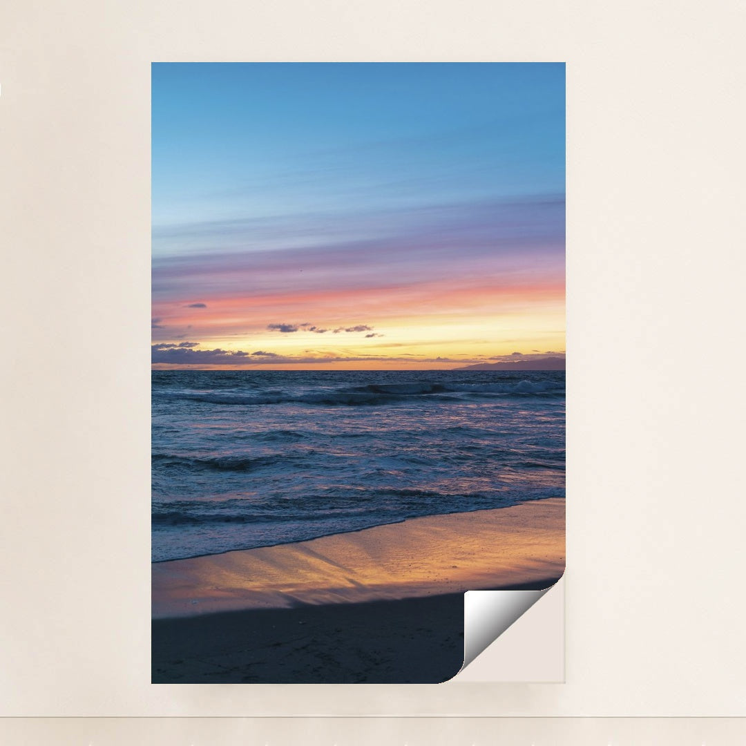 Vibrant Sunset Over Los Angeles Beach by Joshua Woroniecki - Peeliez