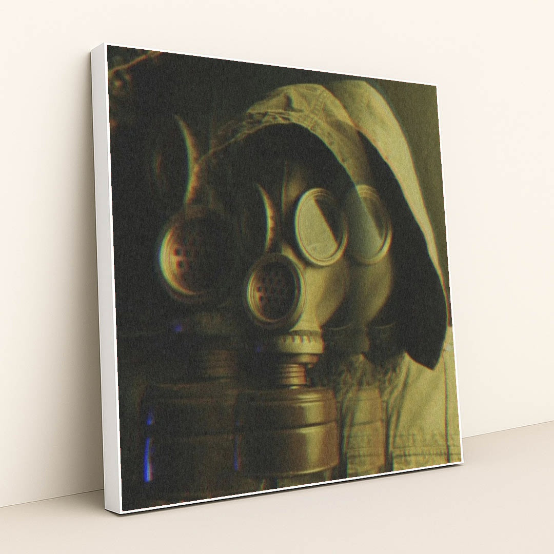Eerie Vintage Gas Mask by Furkan AYDİLEK - White Frame Stretchiez