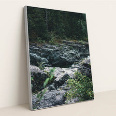 Majestic Rocky Terrain in Tofino by Ali Kazal - Silver Frame Stretchiez