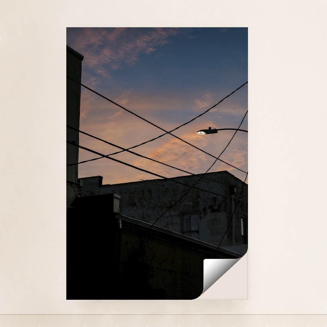 Silhouetted Streetlamp at Sunset by Connor McManus - Peeliez