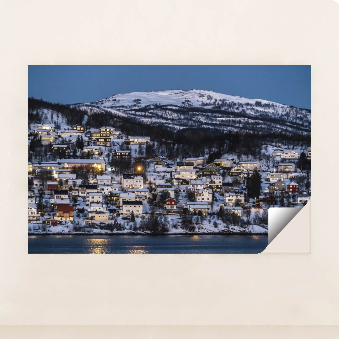 Twilight in a Snowy Norwegian Village by Anonymous - Peeliez
