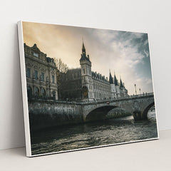 Sunset Over Conciergerie and Pont au Change by Hans D. - White Frame Stretchiez