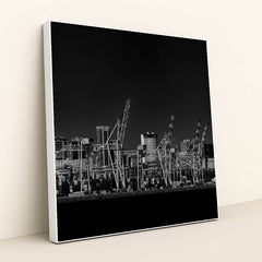 Urban Harbor in Black and White by Pablo Picardi Photography - White Frame Stretchiez