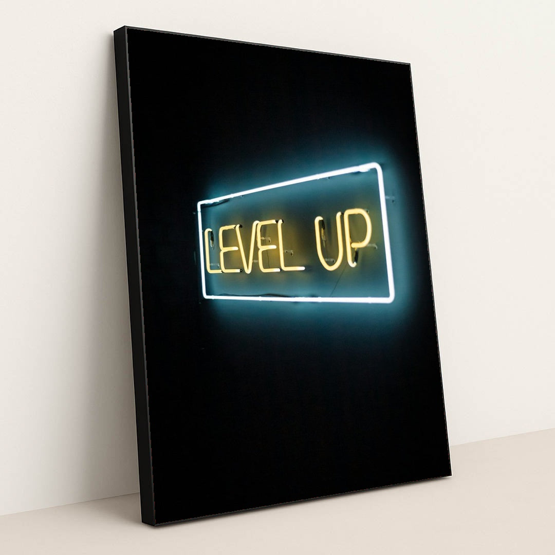 Yellow and white level up LED lights by Damir Kopezhanov - Black Frame Stretchiez