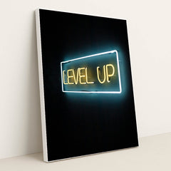 Yellow and white level up LED lights by Damir Kopezhanov - White Frame Stretchiez