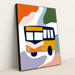 Wandering Bus, Wandering Colors by Melissa King - Black Frame Stretchiez
