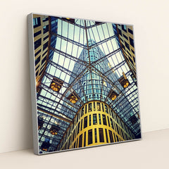 Modern Glass and Steel Atrium in Warsaw by Paweł Gosk - Silver Frame Stretchiez