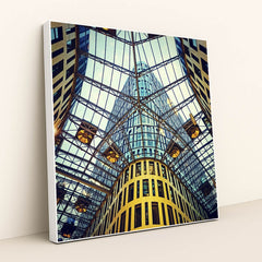 Modern Glass and Steel Atrium in Warsaw by Paweł Gosk - White Frame Stretchiez