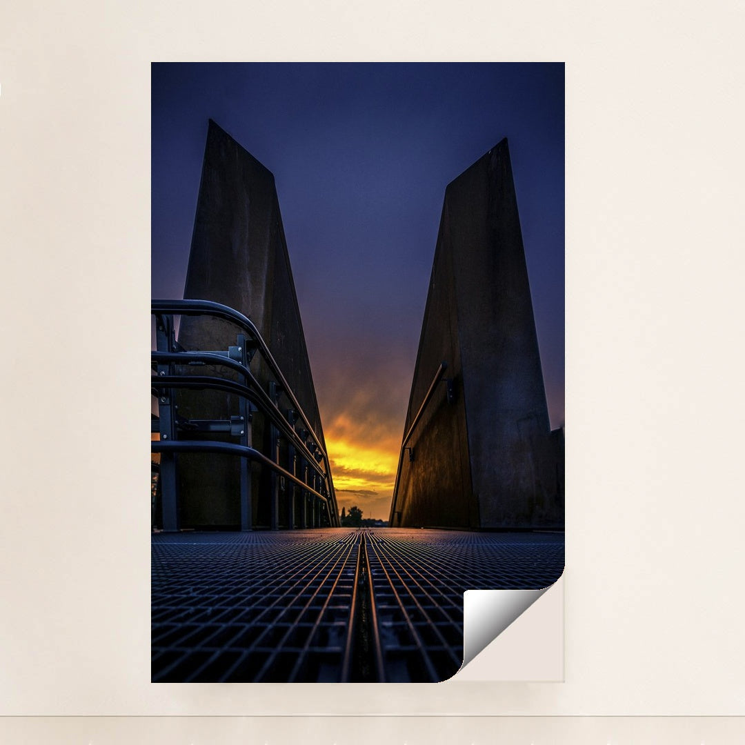 Silhouette of Warsaw's Modern Architecture at Sunset by Adam Borkowski - Peeliez