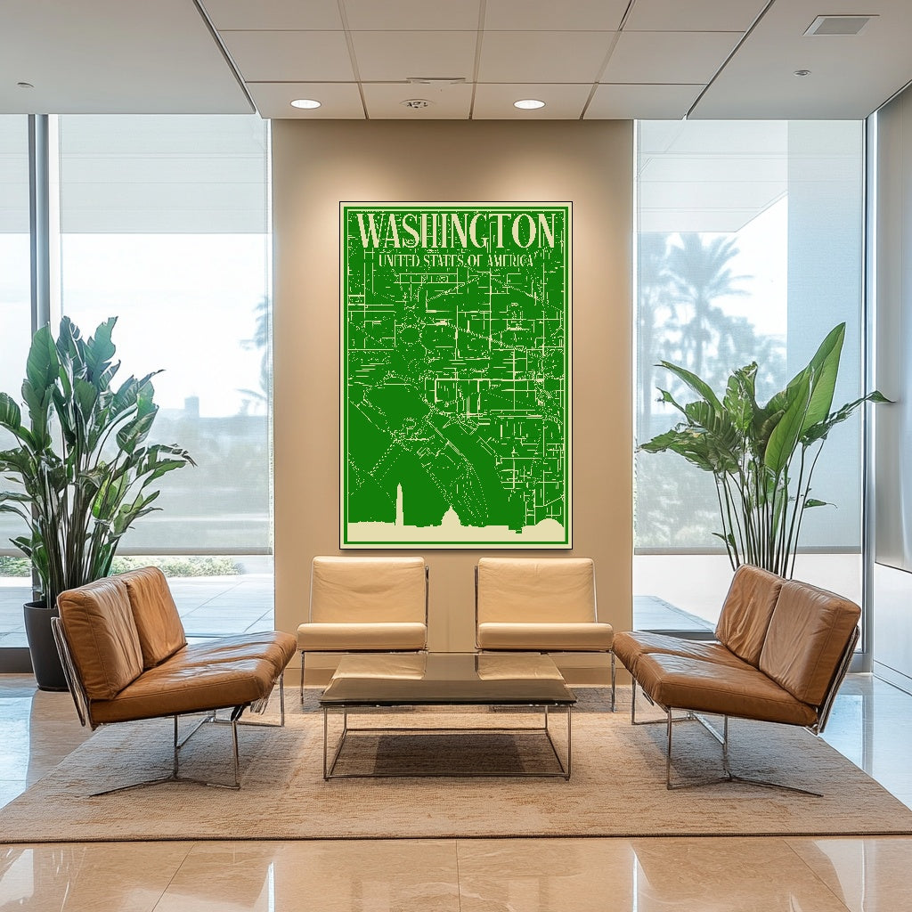 Blueprint of Washington DC's Urban Landscape by Anonymous - Mockup 1