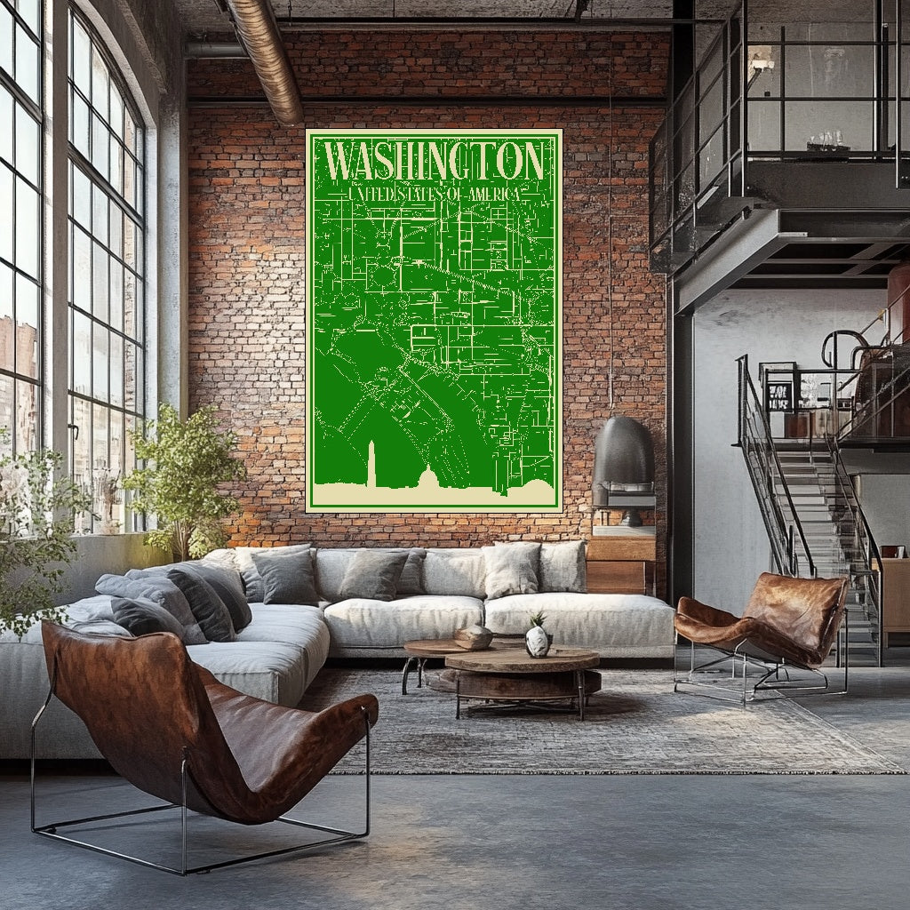 Blueprint of Washington DC's Urban Landscape by Anonymous - Mockup 2