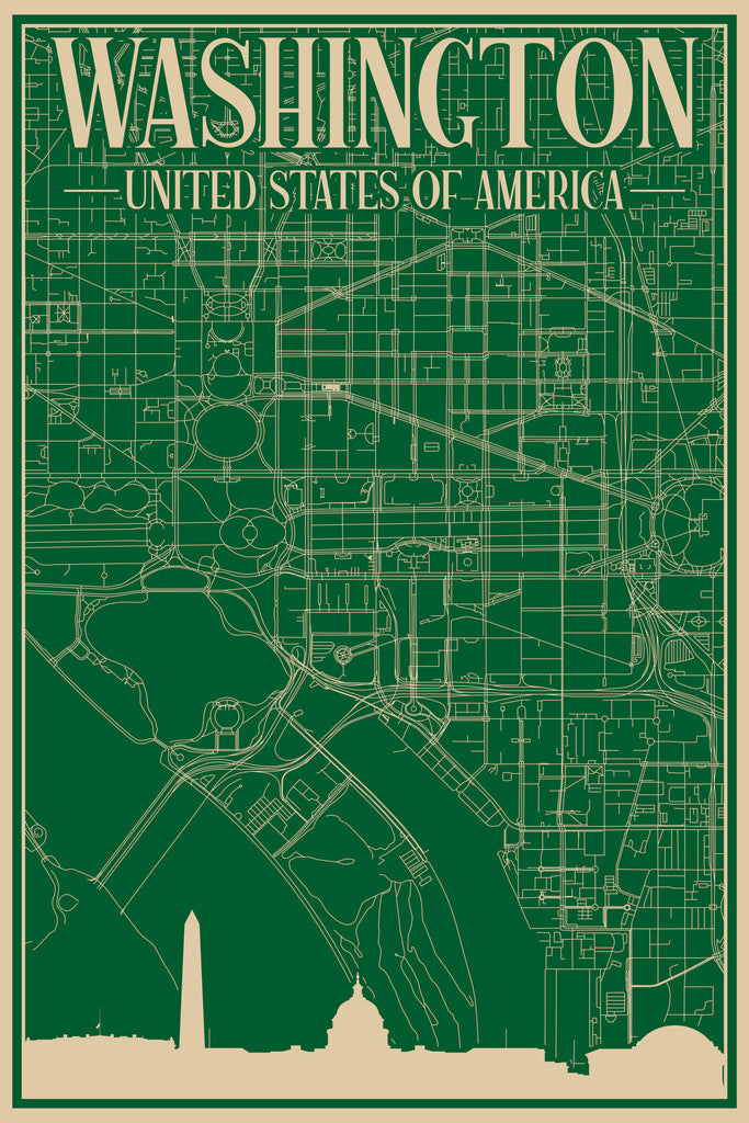 Blueprint of Washington DC's Urban Landscape by Anonymous