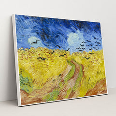 Wheatfield with Crows by Vincent Van Gogh - White Frame Stretchiez