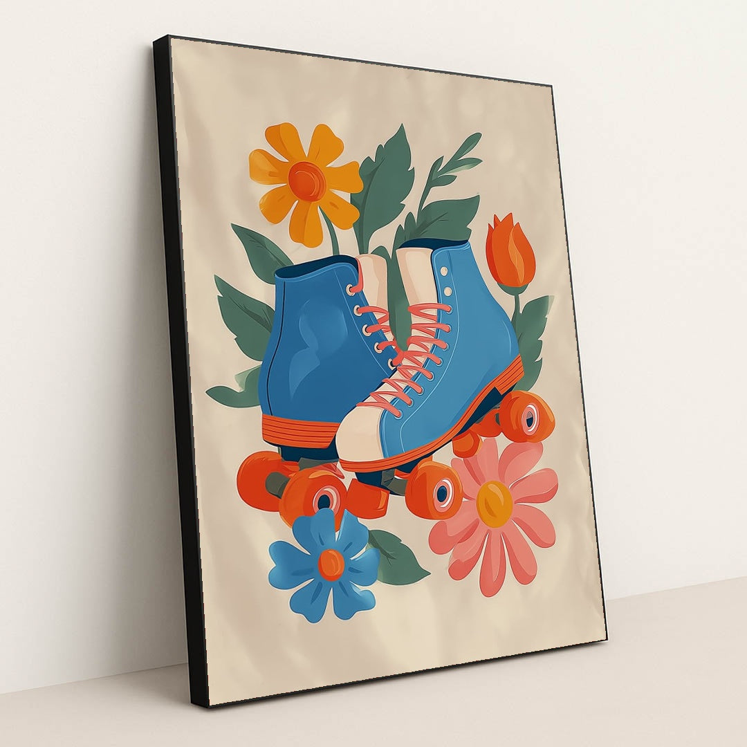 Wheels and Wildflowers by Melissa King - Black Frame Stretchiez