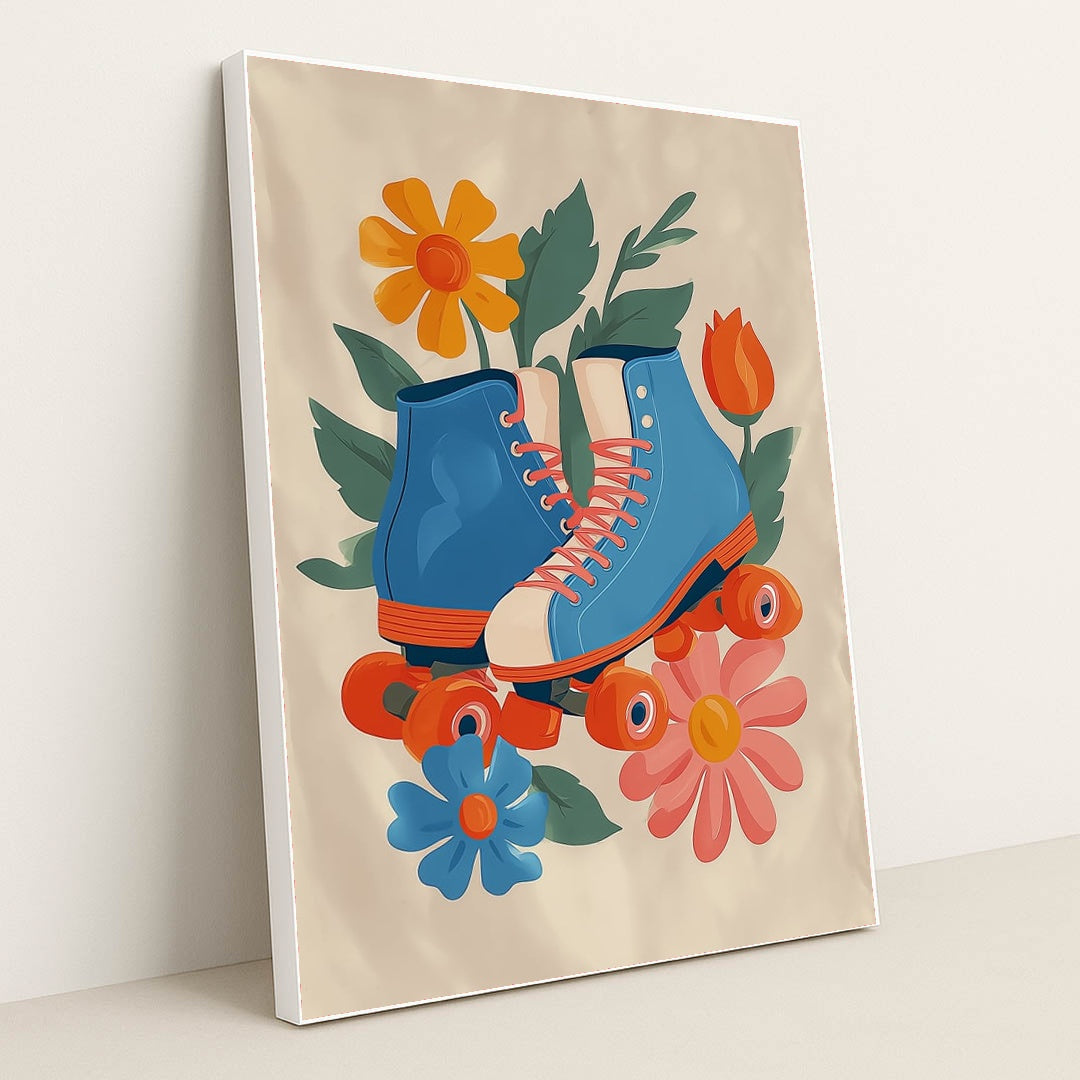 Wheels and Wildflowers by Melissa King - White Frame Stretchiez