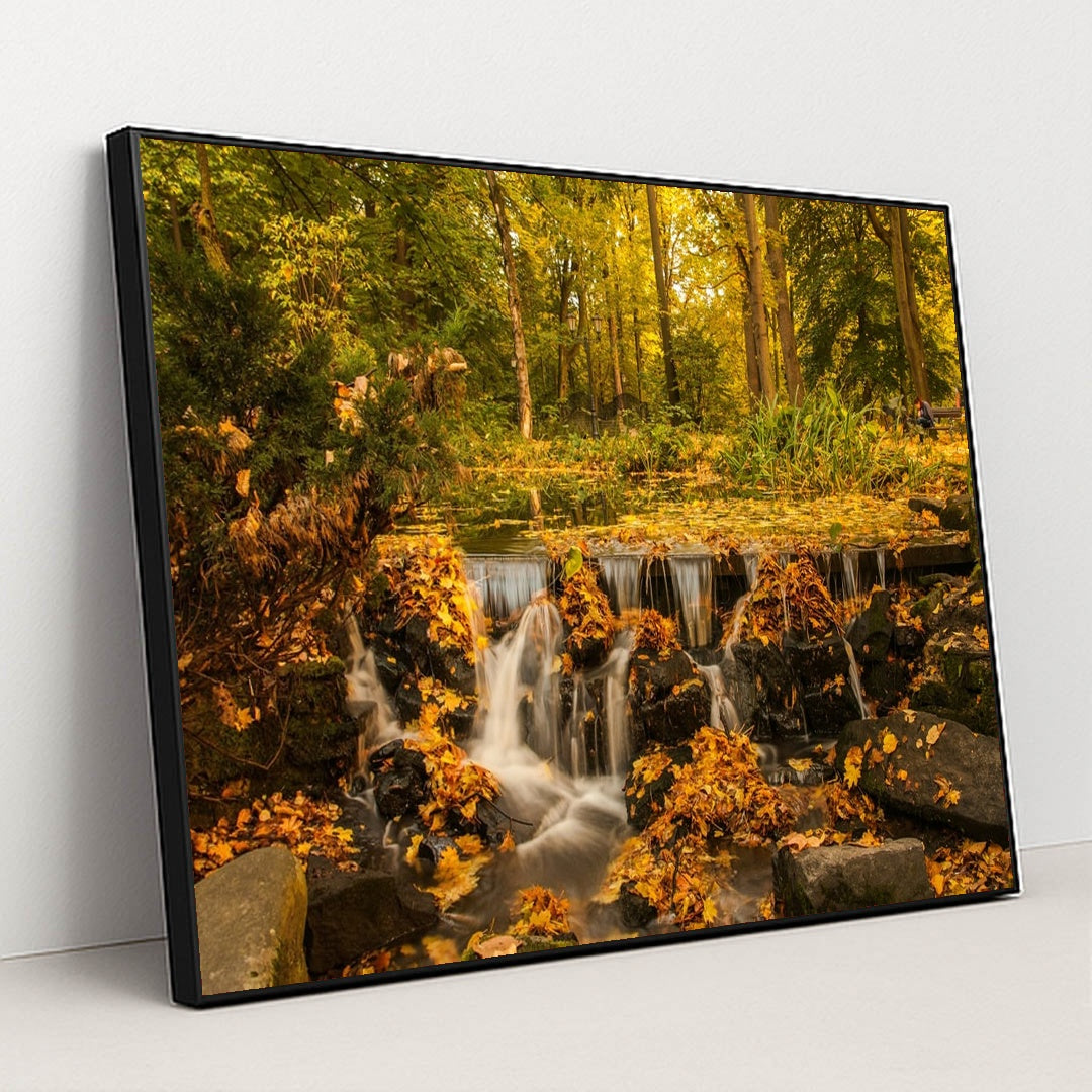 Whispering Falls by Dawid Zawiła - Black Frame Stretchiez