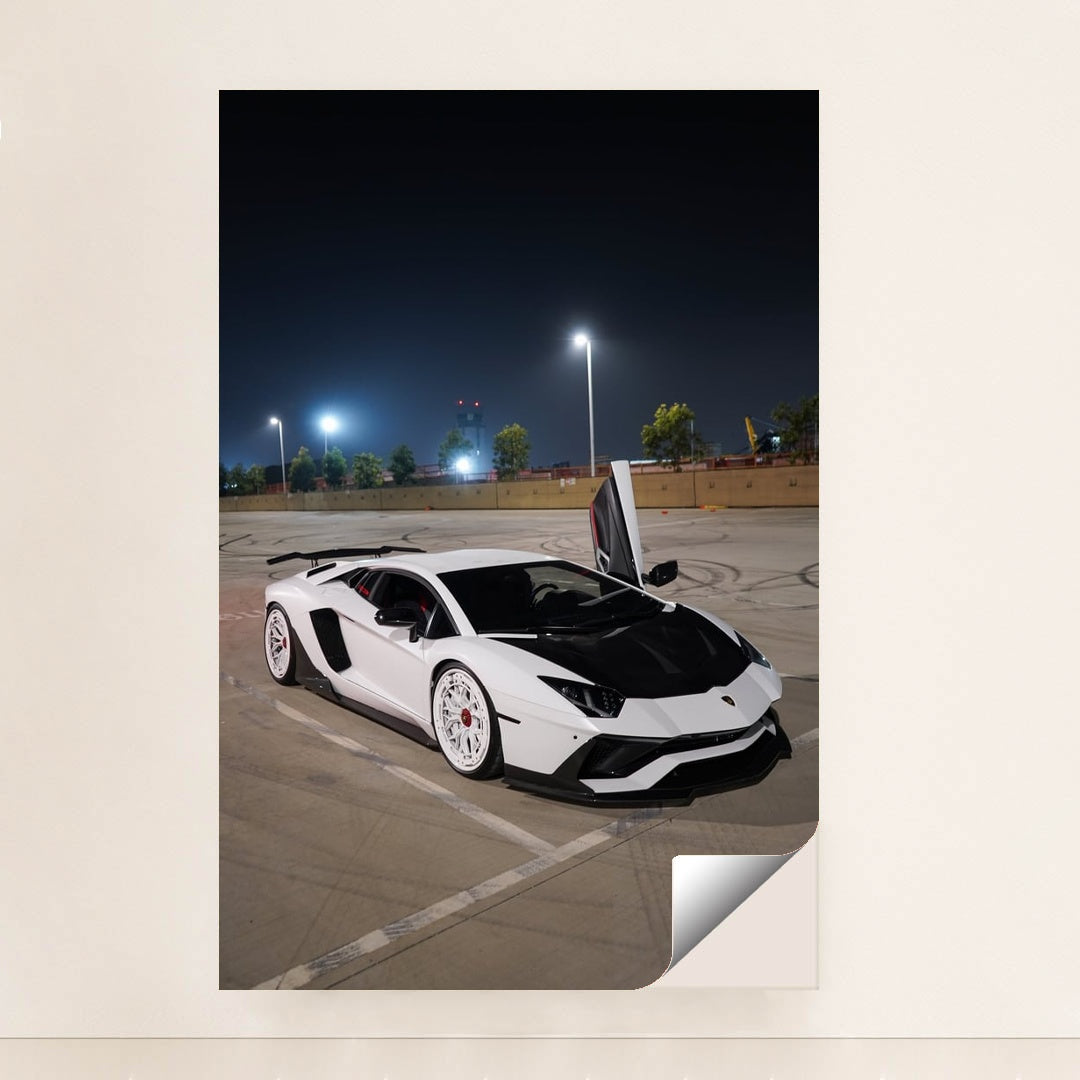 White Lamborghini Aventador by Nikki Antunovich - Peeliez