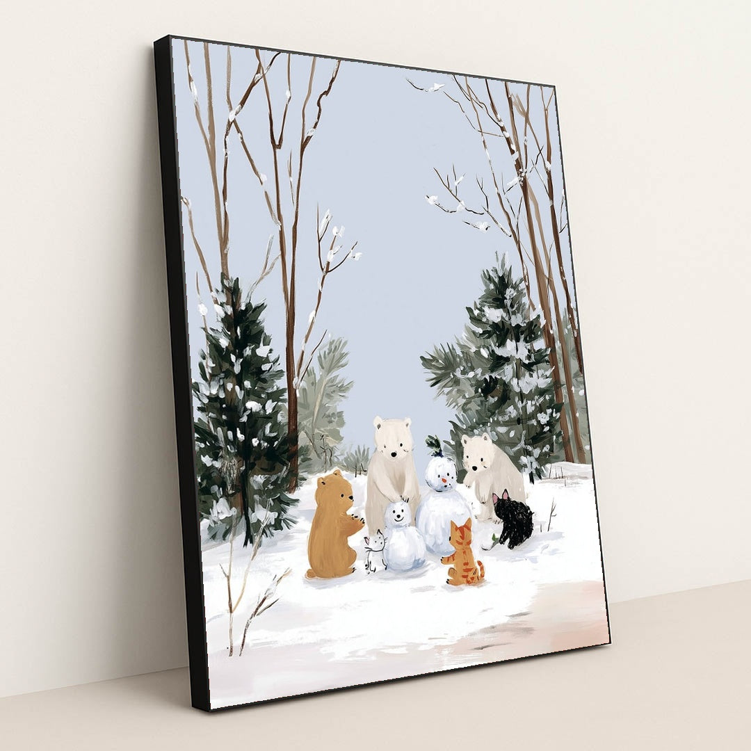 Winter Gathering by Anna Stone - Black Frame Stretchiez