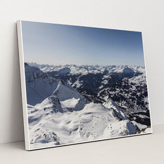 Winter's Majesty: Snow-Covered Mountains by Susanne Jutzeler, suju-foto - White Frame Stretchiez