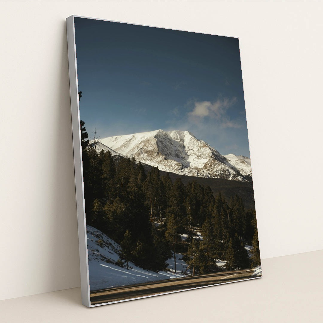 Winter Wonderland in the Rockies by Jacob Moore - Silver Frame Stretchiez