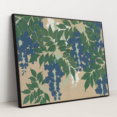 Wisteria (Fuji) (1909-1910) by Kamisaka Sekka - Black Frame Stretchiez