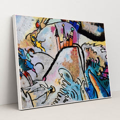 With sun (1911) by Wassily Kandinsky - White Frame Stretchiez
