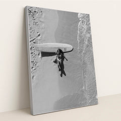 Sunbathing by the Surfboard by Jess Loiterton - Silver Frame Stretchiez