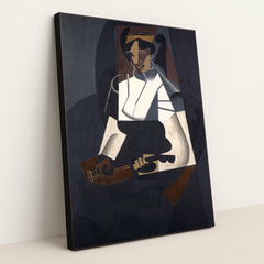 Woman with Mandolin (1916) by Juan Gris - Black Frame Stretchiez