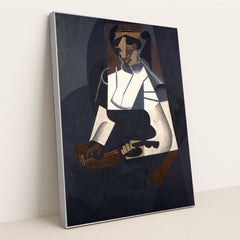 Woman with Mandolin (1916) by Juan Gris - Silver Frame Stretchiez