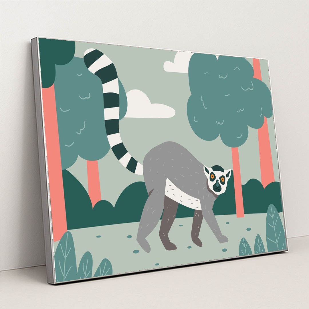 Raccoon Adventure in the Woods by Summerizze - Silver Frame Stretchiez