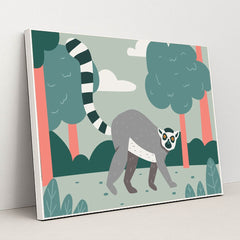 Raccoon Adventure in the Woods by Summerizze - White Frame Stretchiez