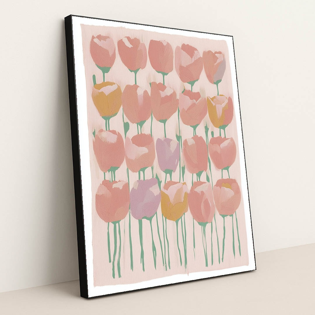 Woven Tulips by Anna Stone - Black Frame Stretchiez
