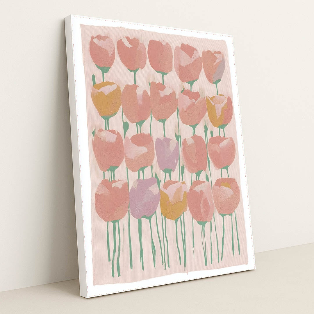 Woven Tulips by Anna Stone - White Frame Stretchiez