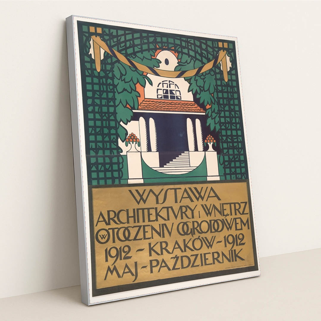 Wystawa architektury i wnętrz w otoczeniu ogrodowem (1912) by Józef Czajkowski - Silver Frame Stretchiez