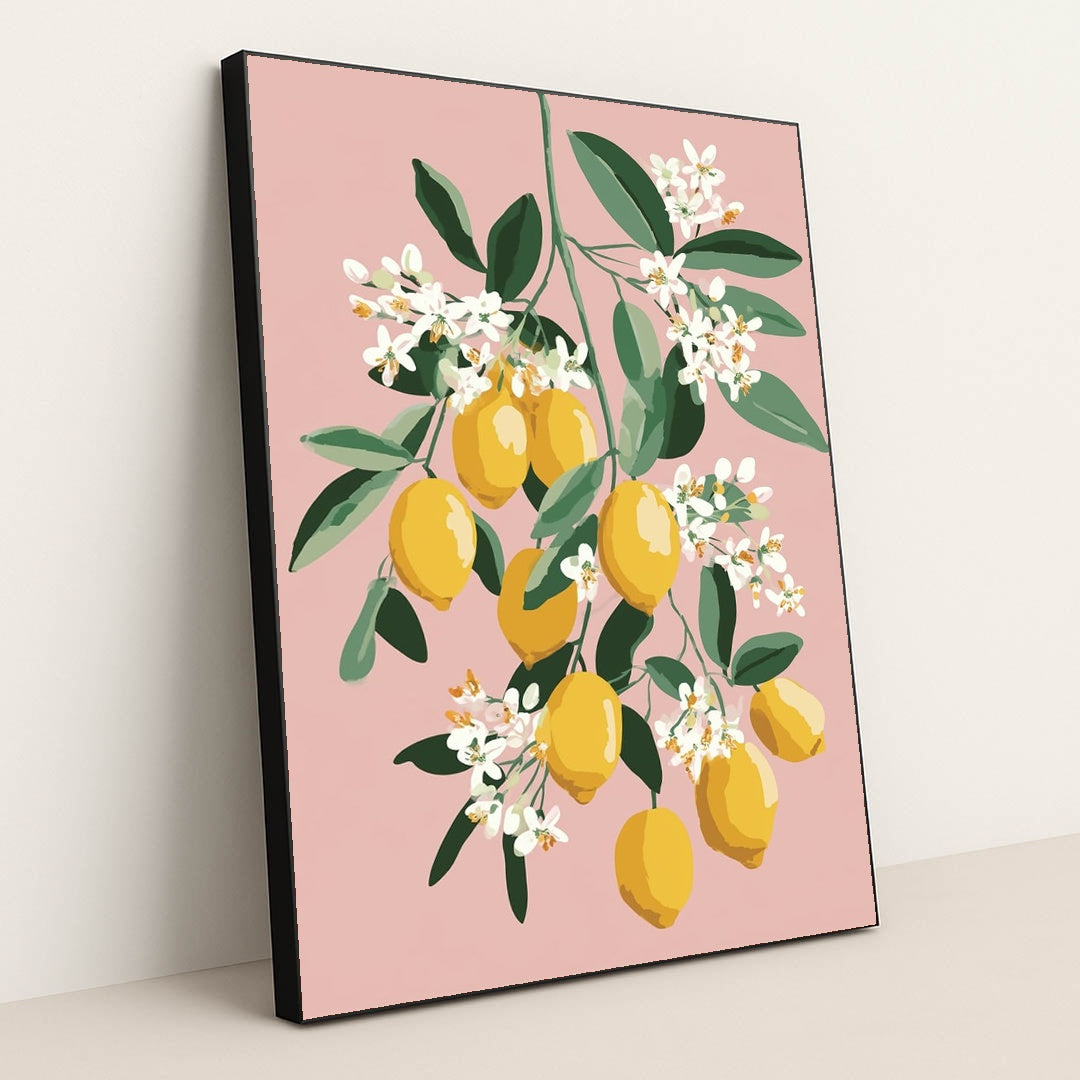 Yellow Lemon Drops by Melissa King - Black Frame Stretchiez