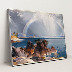 Yellowstone Lake (ca. 1875) by Thomas Moran - Silver Frame Stretchiez